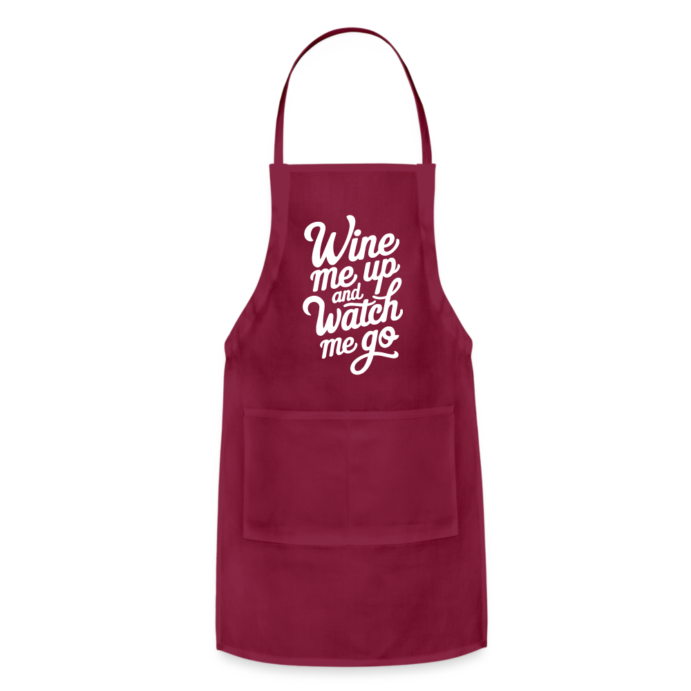 Wine Me up and Watch Me Go Adjustable Apron - burgundy