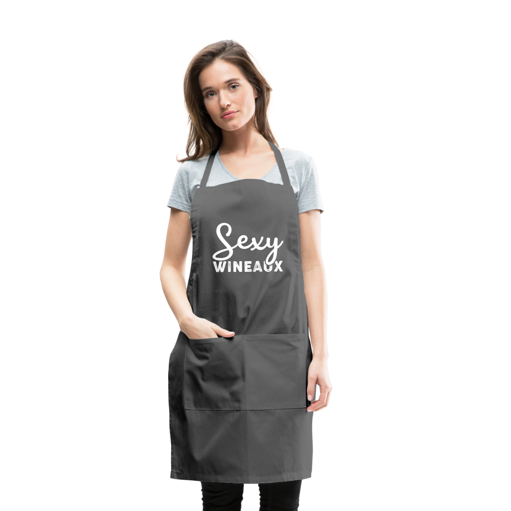 Sexy Wineaux Adjustable Apron - charcoal