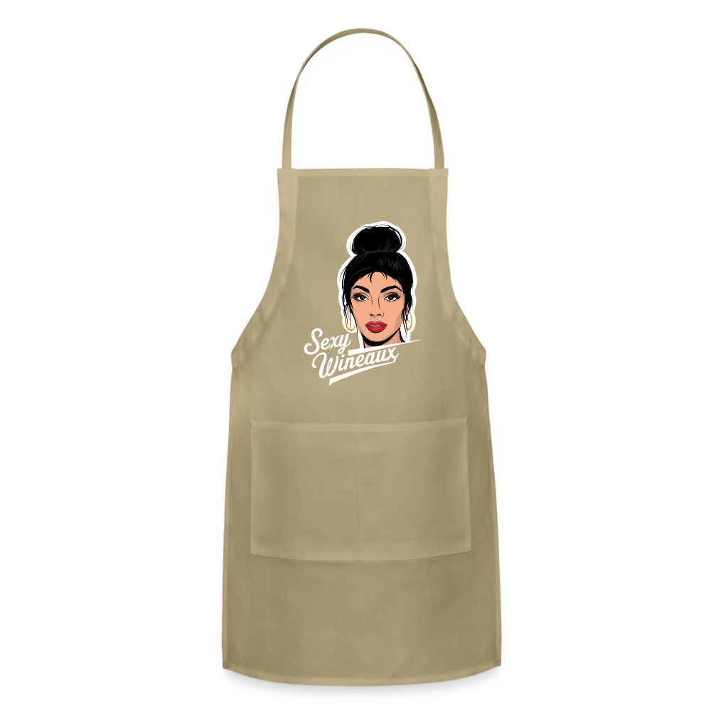 Sexy Wineaux Graphic LX Adjustable Apron - khaki