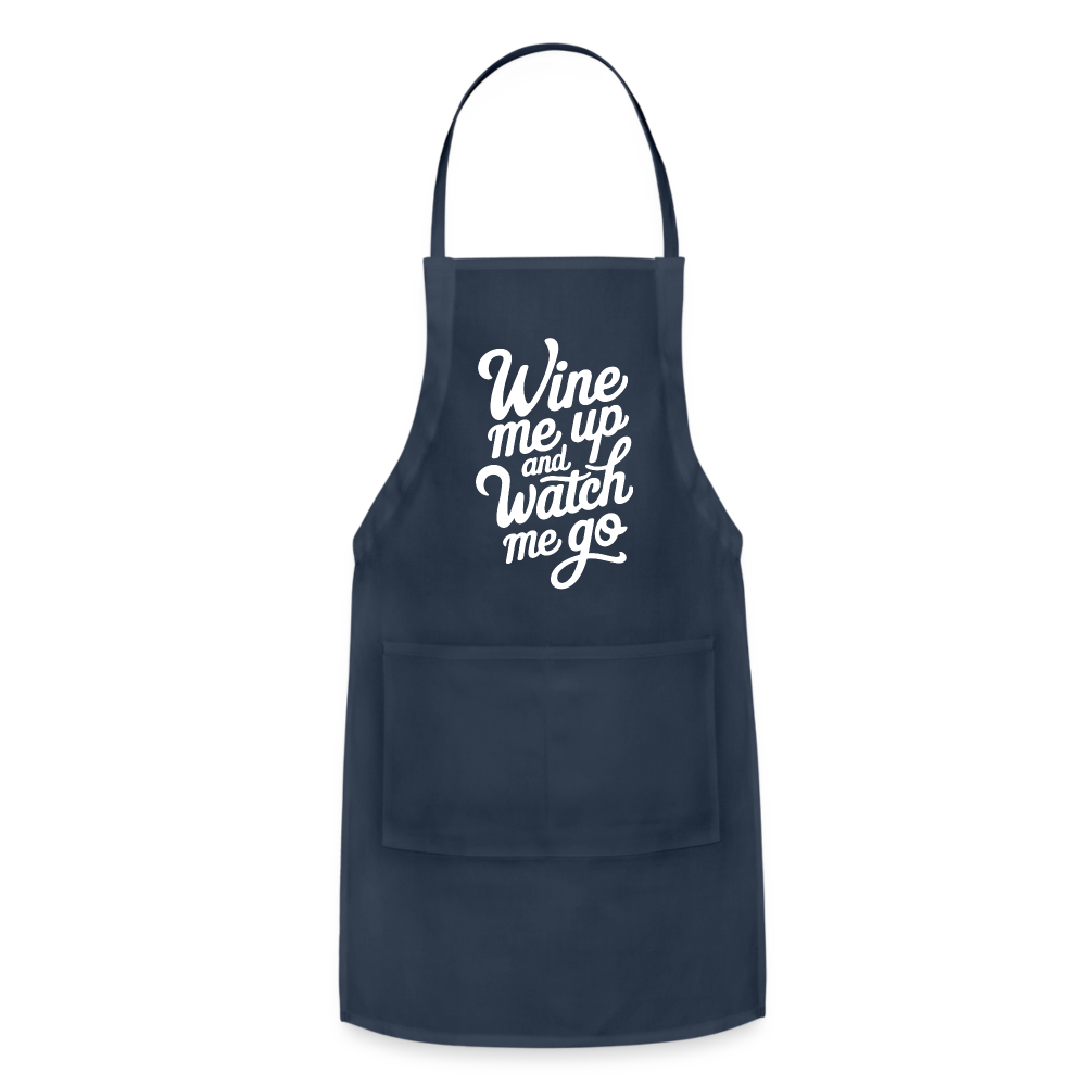 Wine Me up and Watch Me Go Adjustable Apron - navy