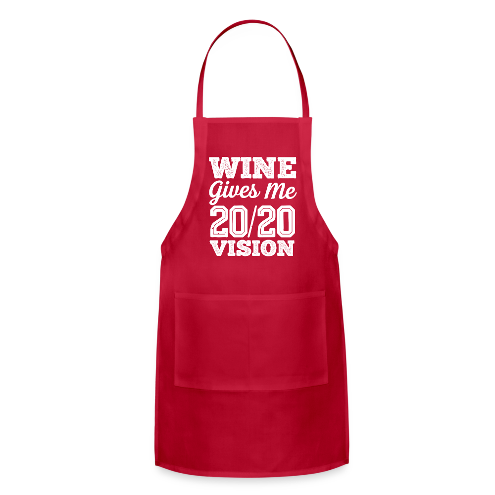 Wine Gives Me 20/20 Adjustable Apron - red