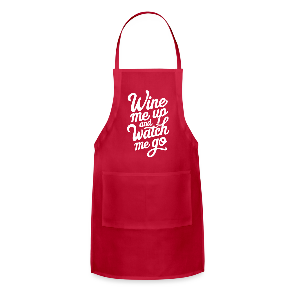 Wine Me up and Watch Me Go Adjustable Apron - red