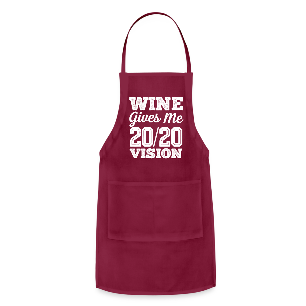 Wine Gives Me 20/20 Adjustable Apron - burgundy
