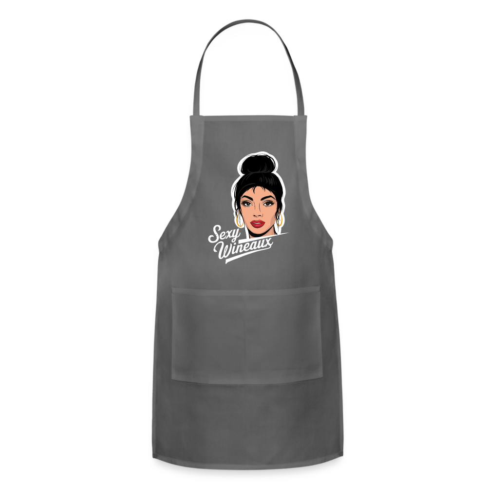 Sexy Wineaux Graphic LX Adjustable Apron - charcoal