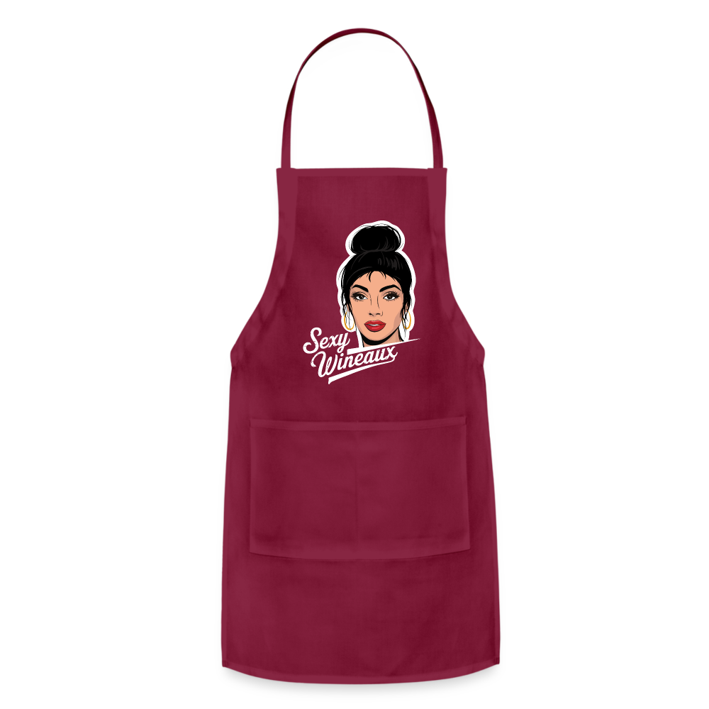 Sexy Wineaux Graphic LX Adjustable Apron - burgundy