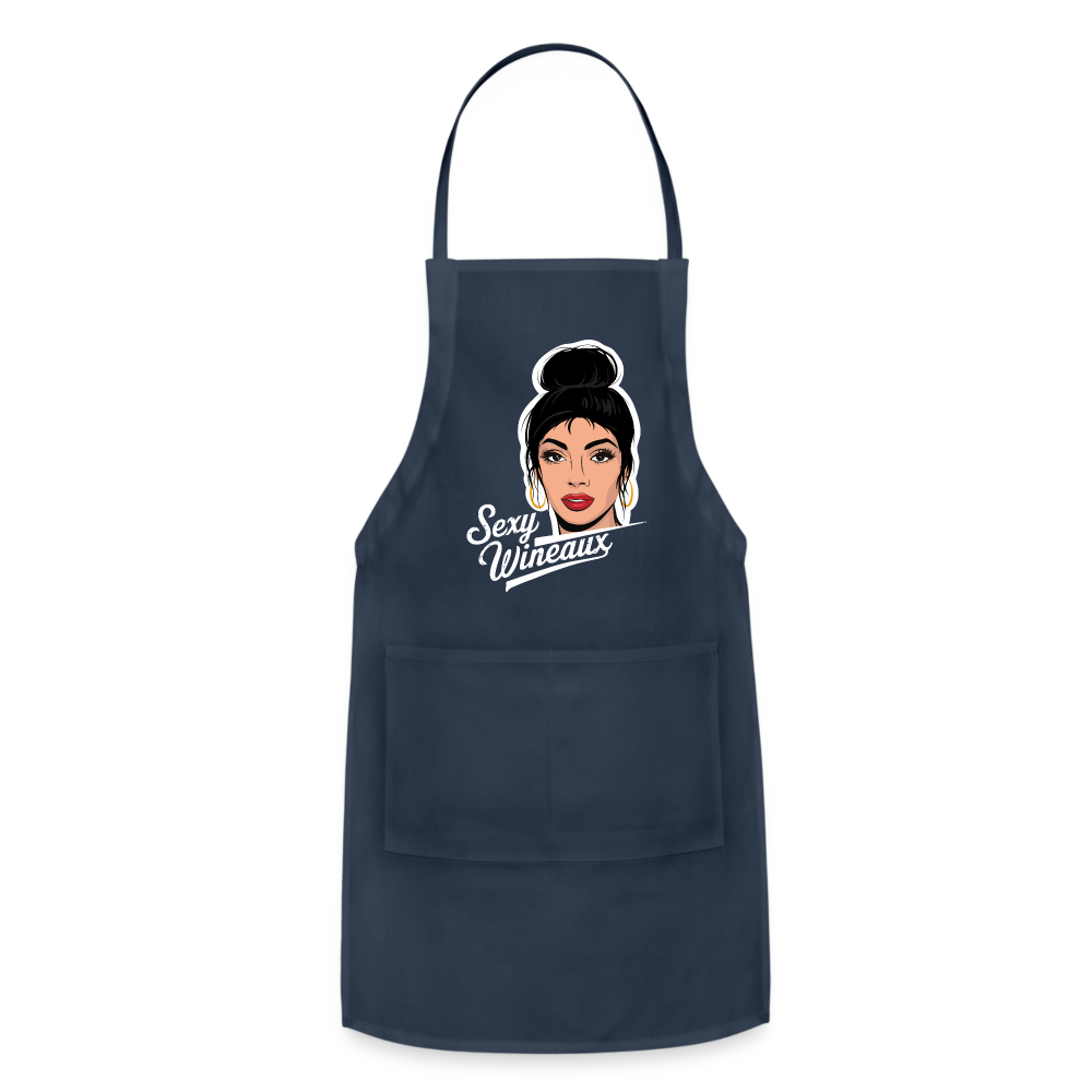 Sexy Wineaux Graphic LX Adjustable Apron - navy