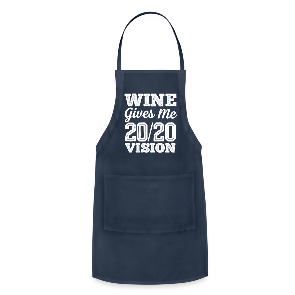 Wine Gives Me 20/20 Adjustable Apron - navy