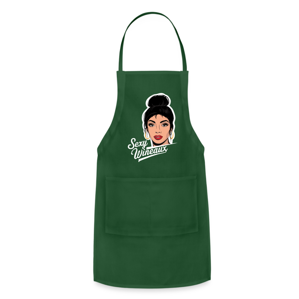 Sexy Wineaux Graphic LX Adjustable Apron - forest green