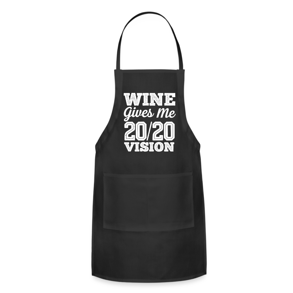 Wine Gives Me 20/20 Adjustable Apron - black