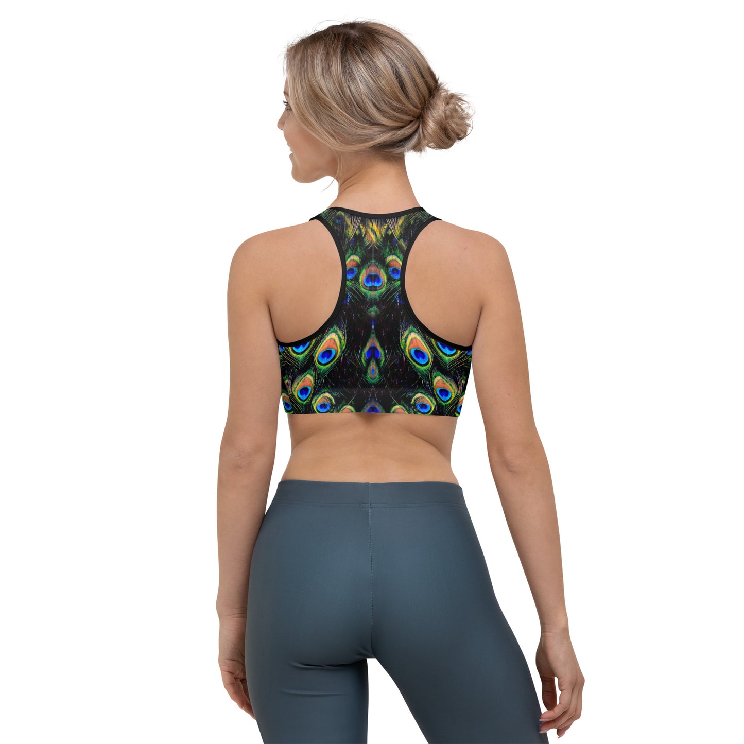 Exotic Peacock Sports bra
