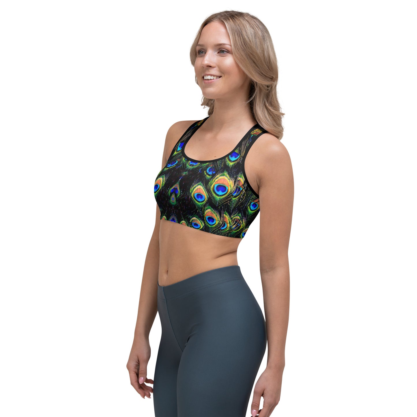 Exotic Peacock Sports bra