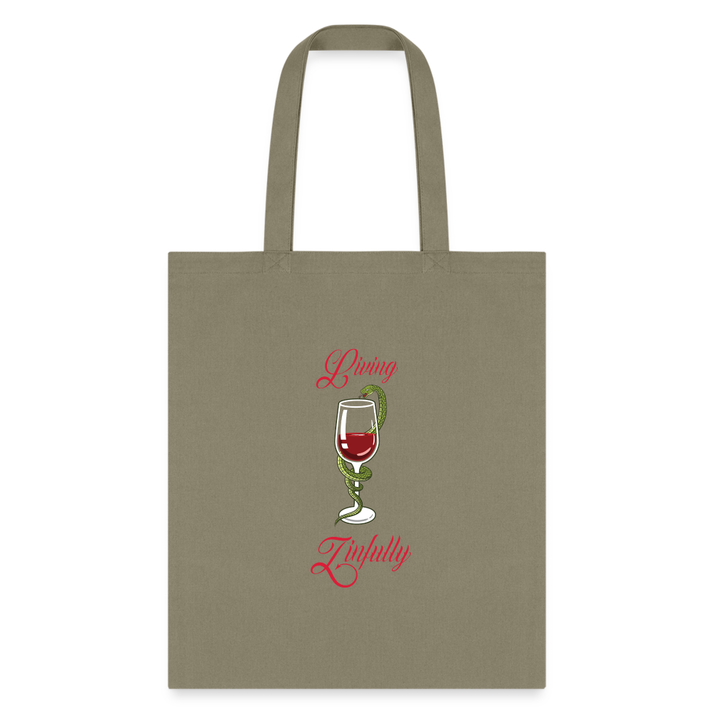 Living Zinfully Tote Bag - khaki