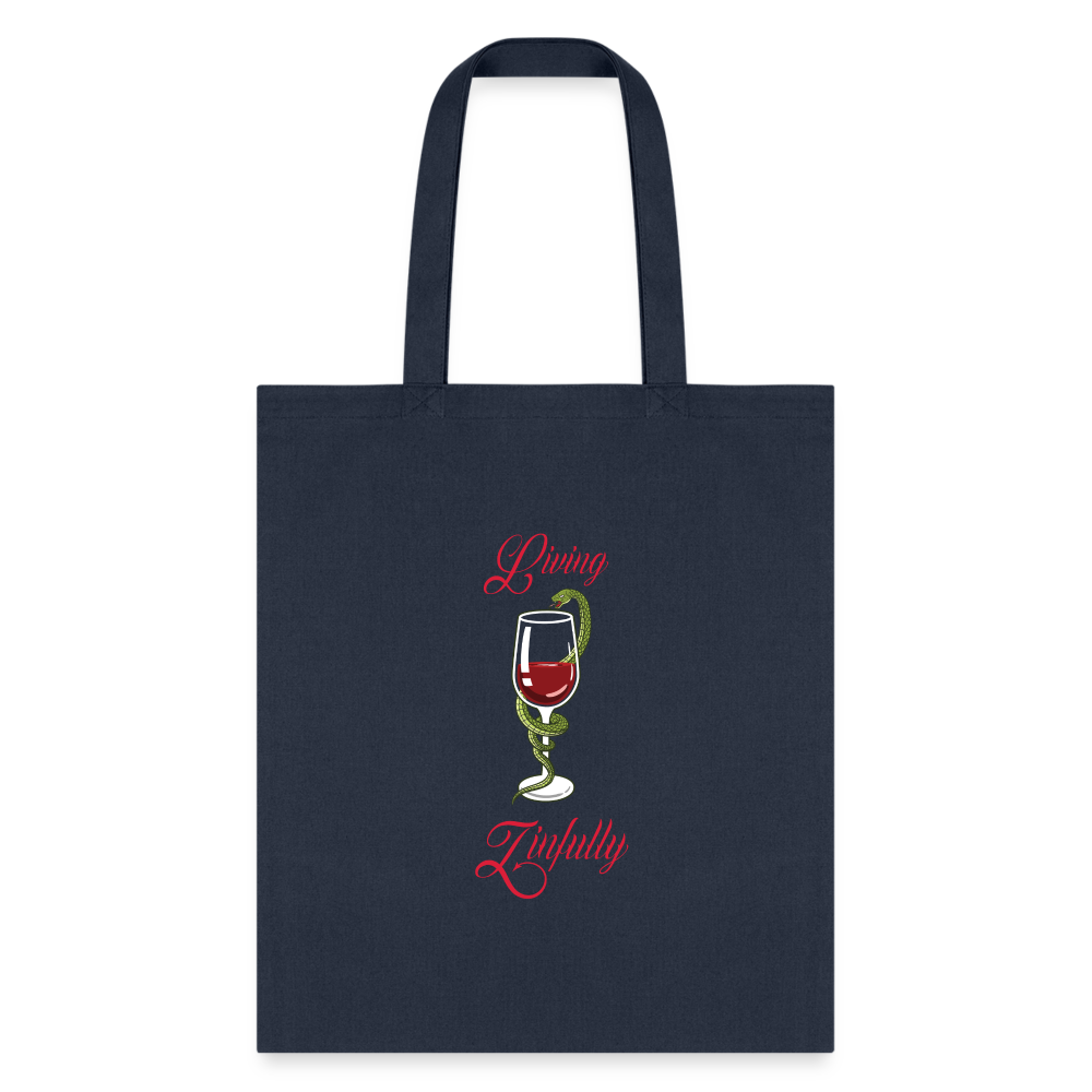 Living Zinfully Tote Bag - navy