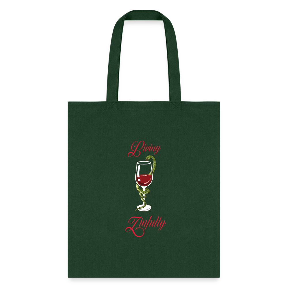 Living Zinfully Tote Bag - forest green
