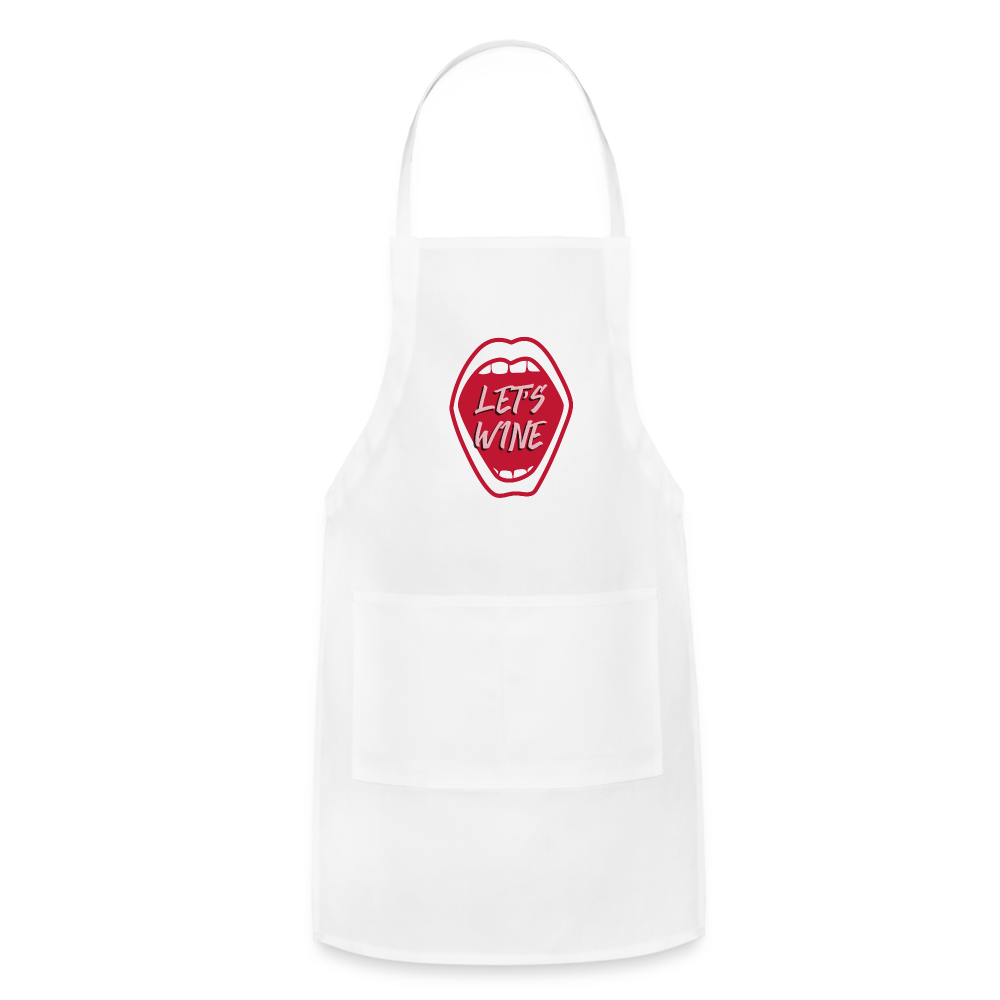 Let's Wine Adjustable Apron - white