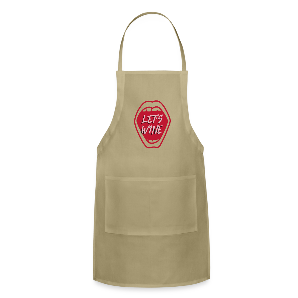 Let's Wine Adjustable Apron - khaki