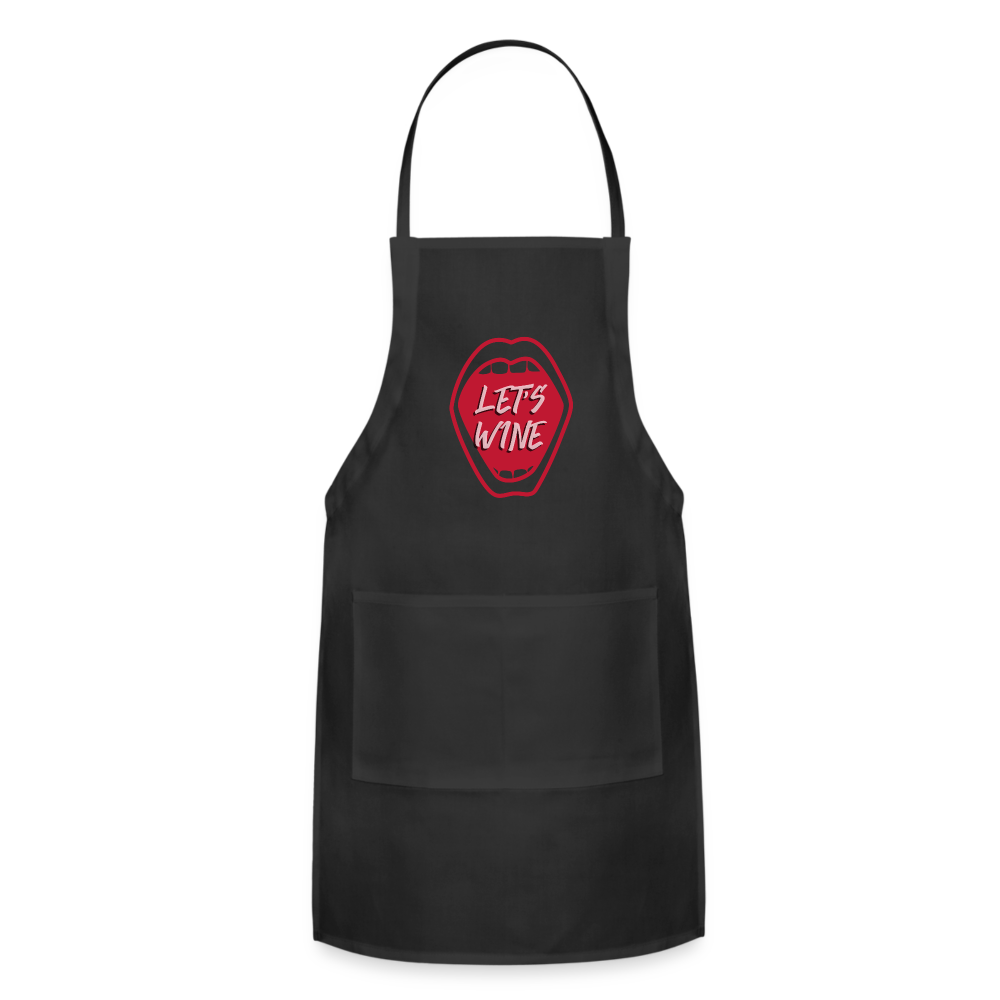 Let's Wine Adjustable Apron - black