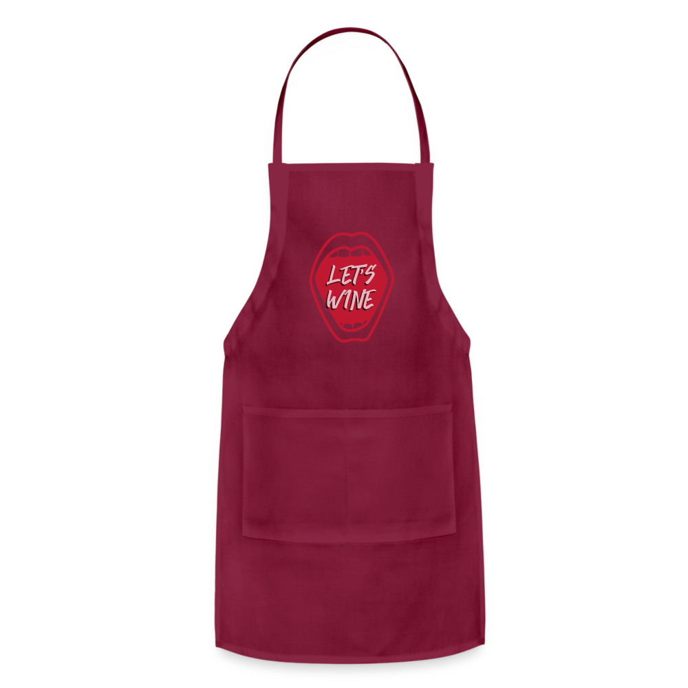 Let's Wine Adjustable Apron - burgundy