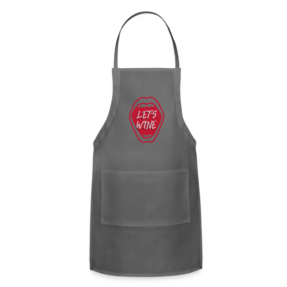 Let's Wine Adjustable Apron - charcoal