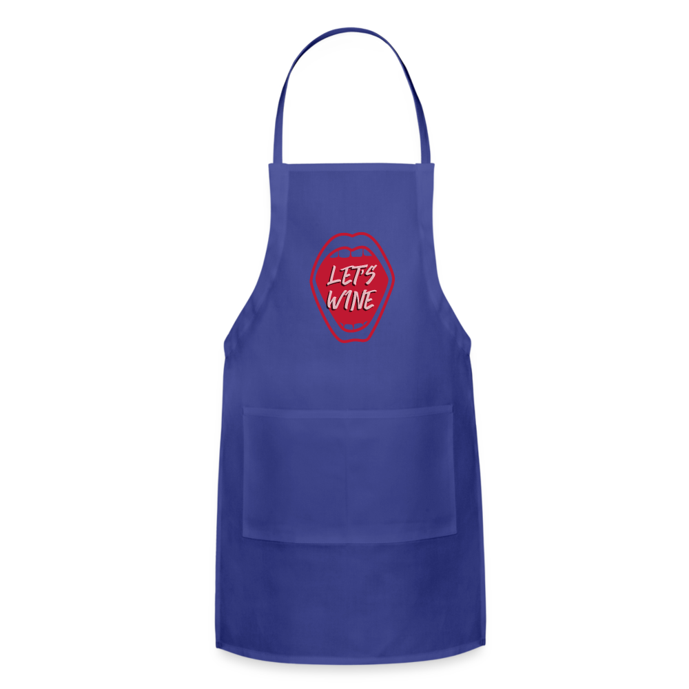 Let's Wine Adjustable Apron - royal blue