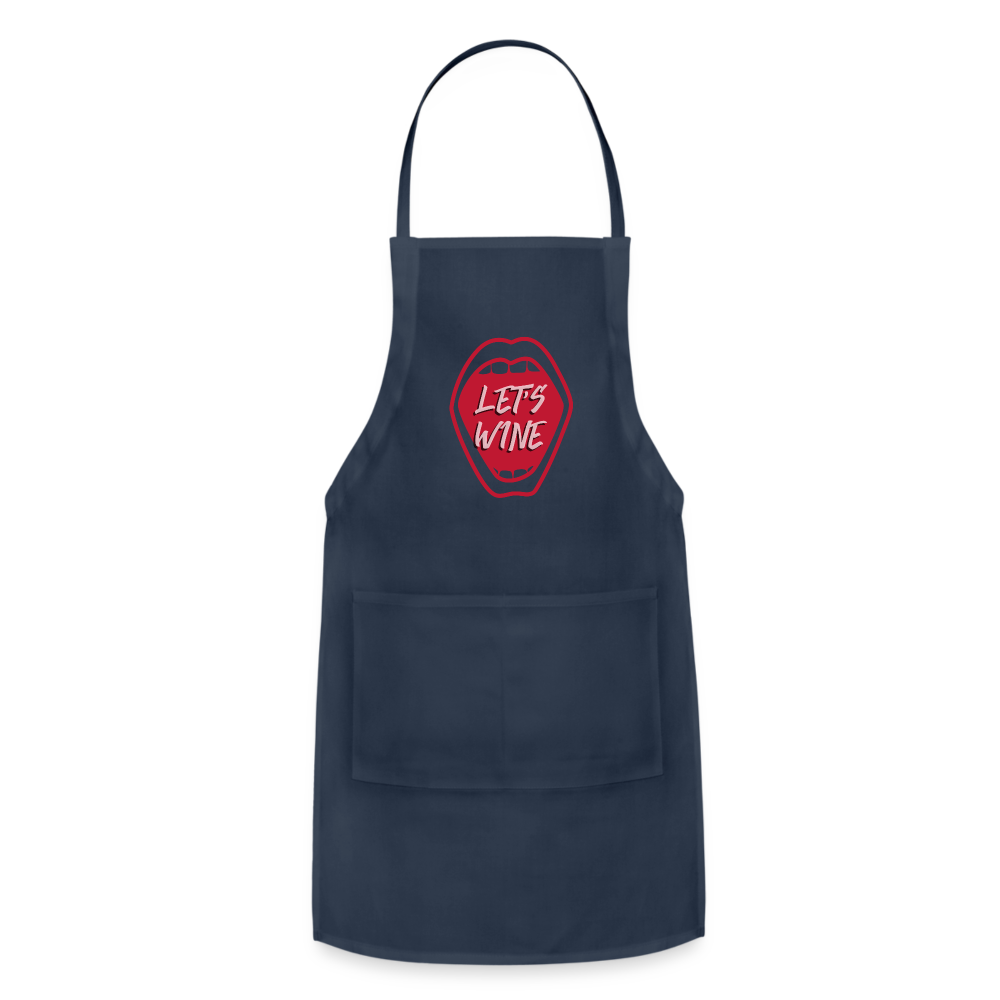 Let's Wine Adjustable Apron - navy