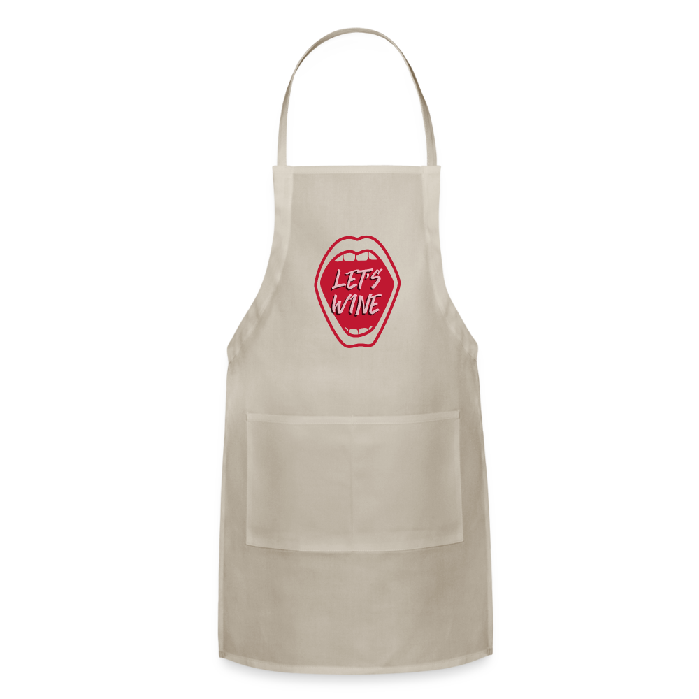 Let's Wine Adjustable Apron - natural