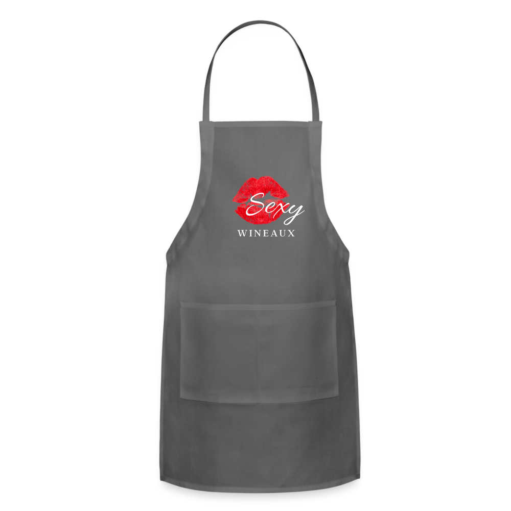 Sexy Wineaux Adjustable Apron - charcoal