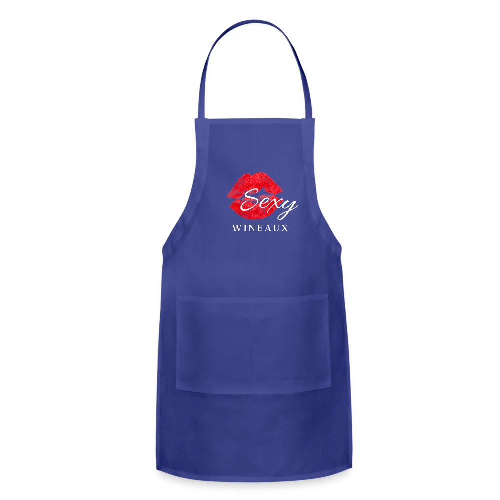 Sexy Wineaux Adjustable Apron - royal blue