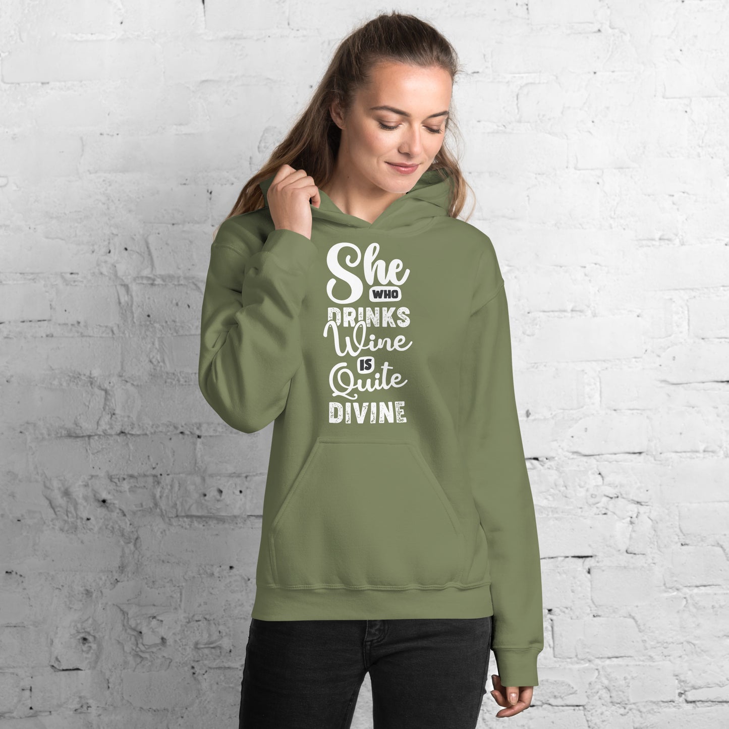 She Who Drinks Wine is Quite Divine Women's Hoodie