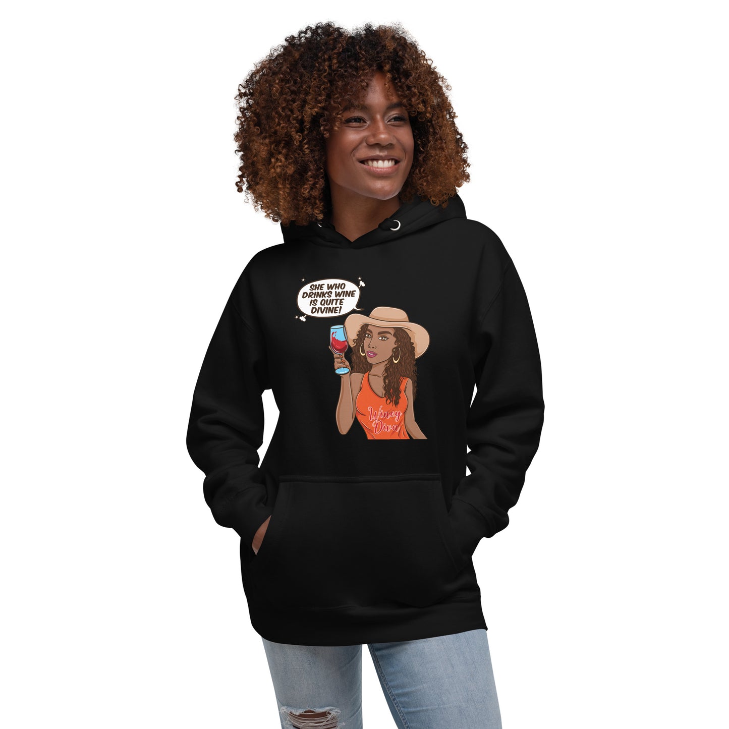 She Who Drinks Wine is Quite Divine AA Woman's Hoodie