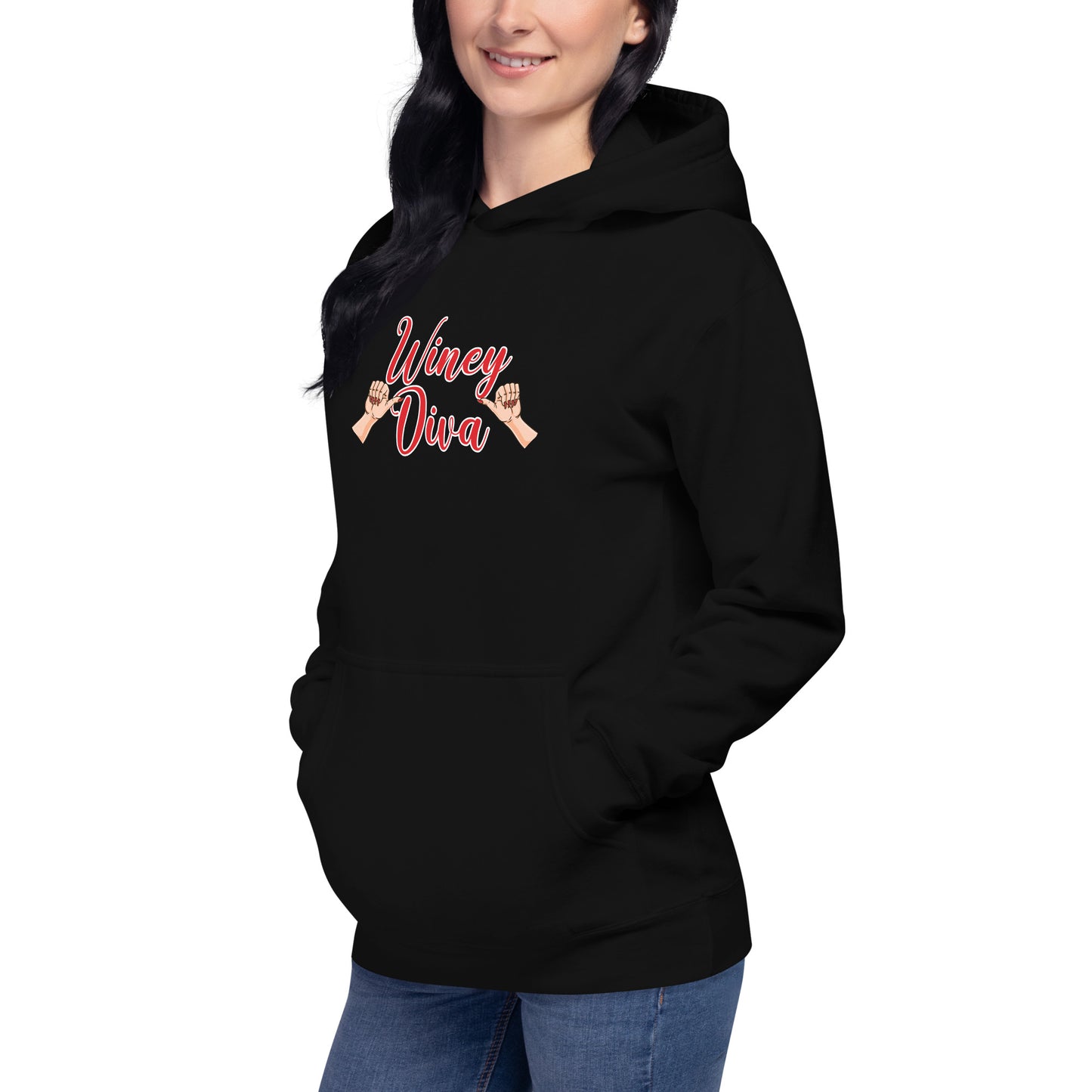 Winey Diva w/Hands W Hoodie