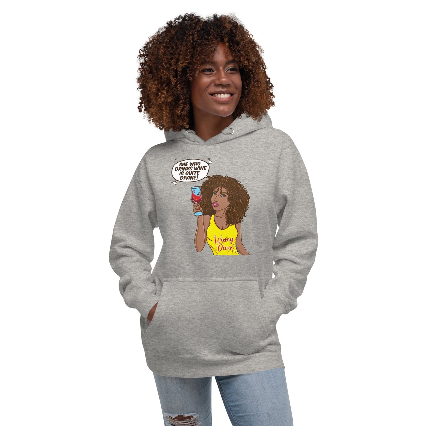 She Who Drinks Wine is Quite Divine AL Women's Hoodie