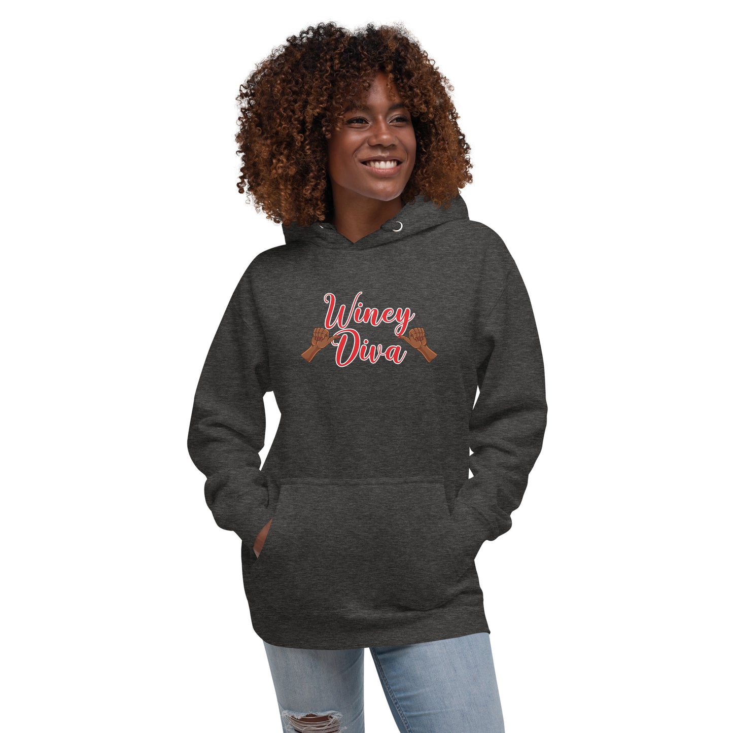 Winey Diva w/hands AA Hoodie