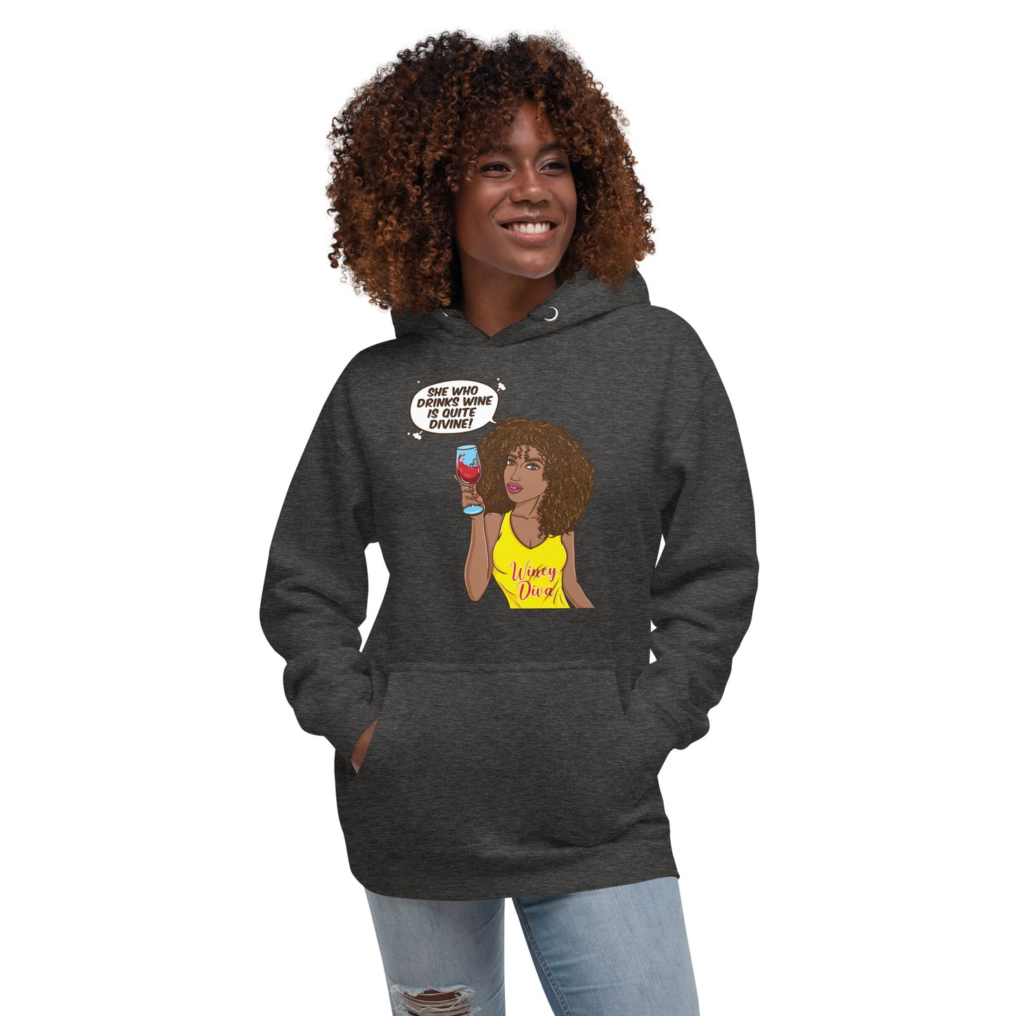 She Who Drinks Wine is Quite Divine AL Women's Hoodie