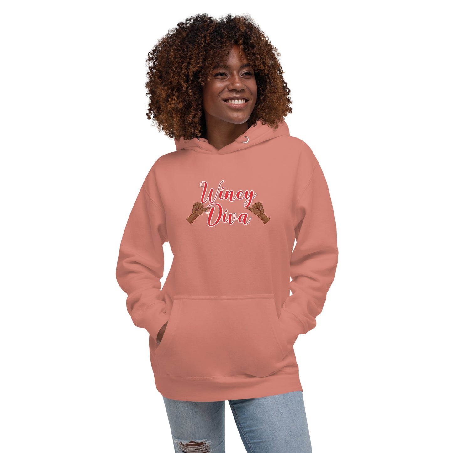 Winey Diva w/hands AA Hoodie