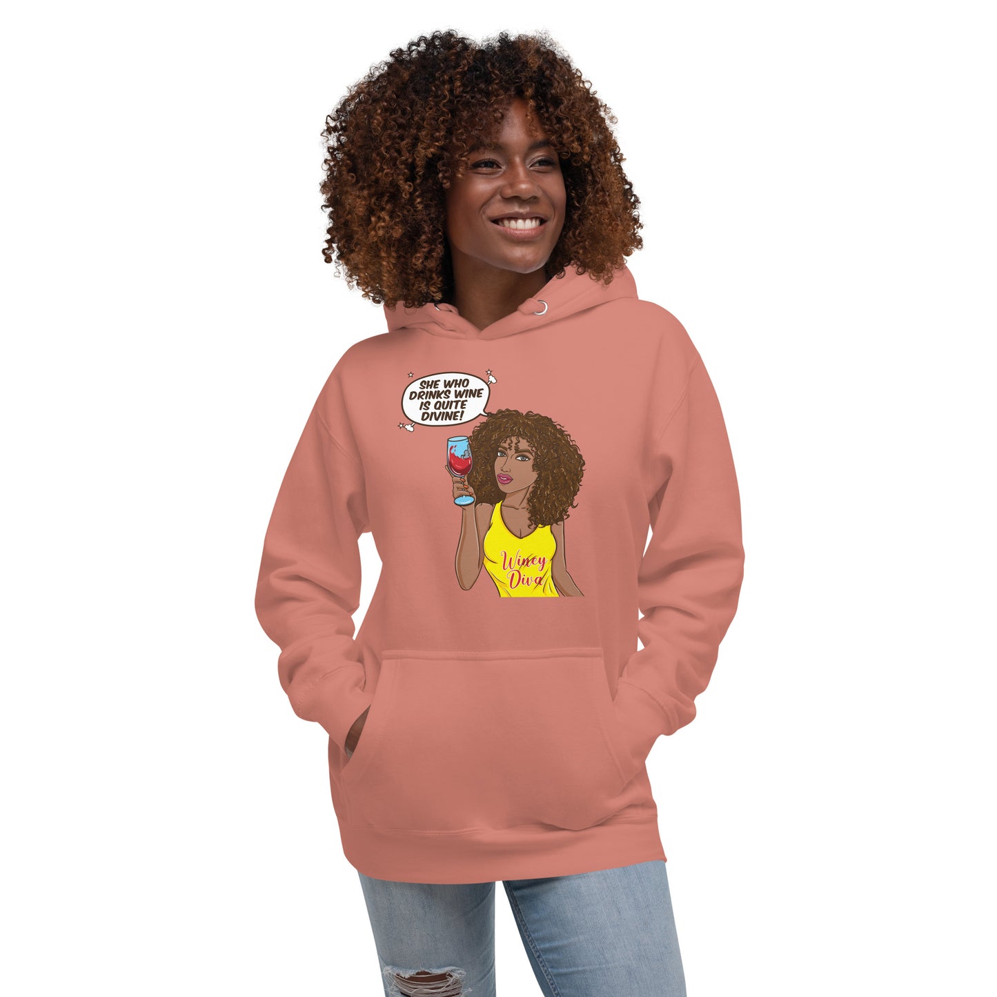 She Who Drinks Wine is Quite Divine AL Women's Hoodie
