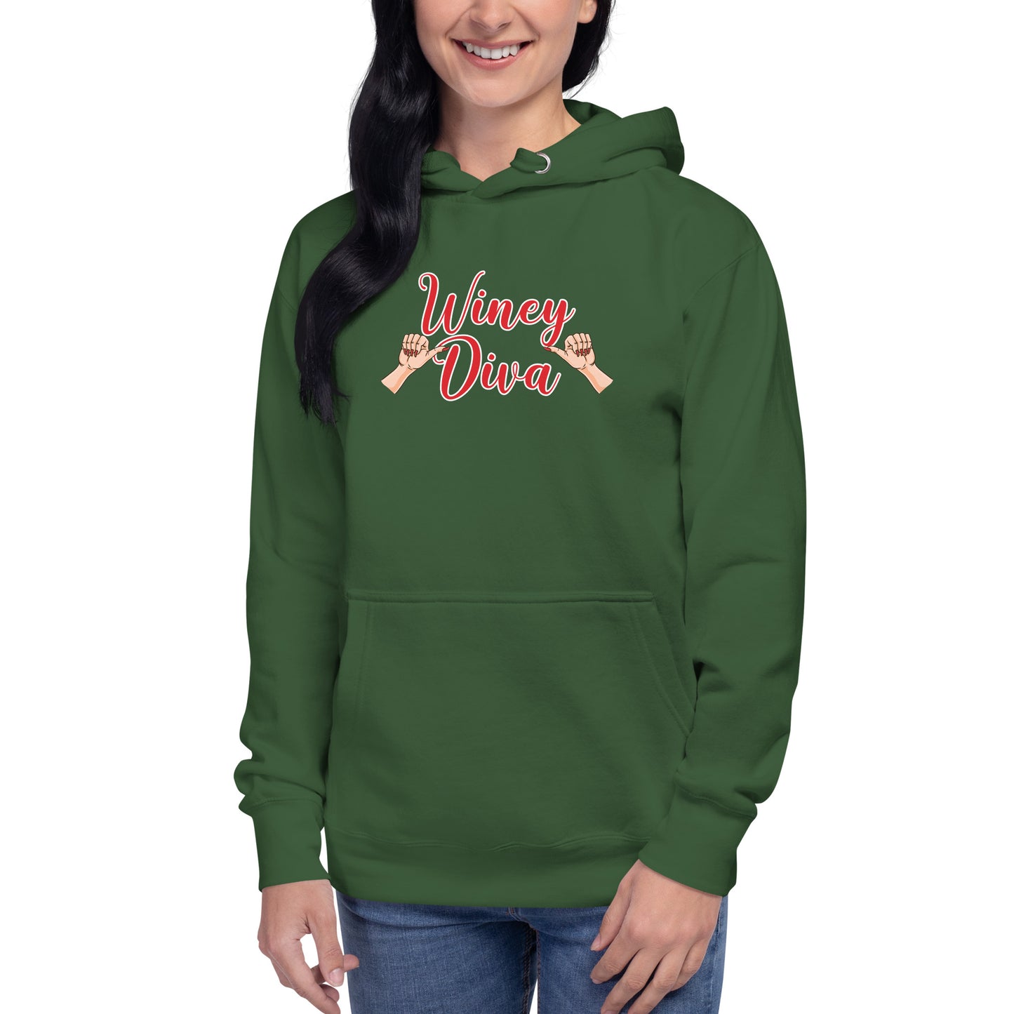 Winey Diva w/Hands W Hoodie