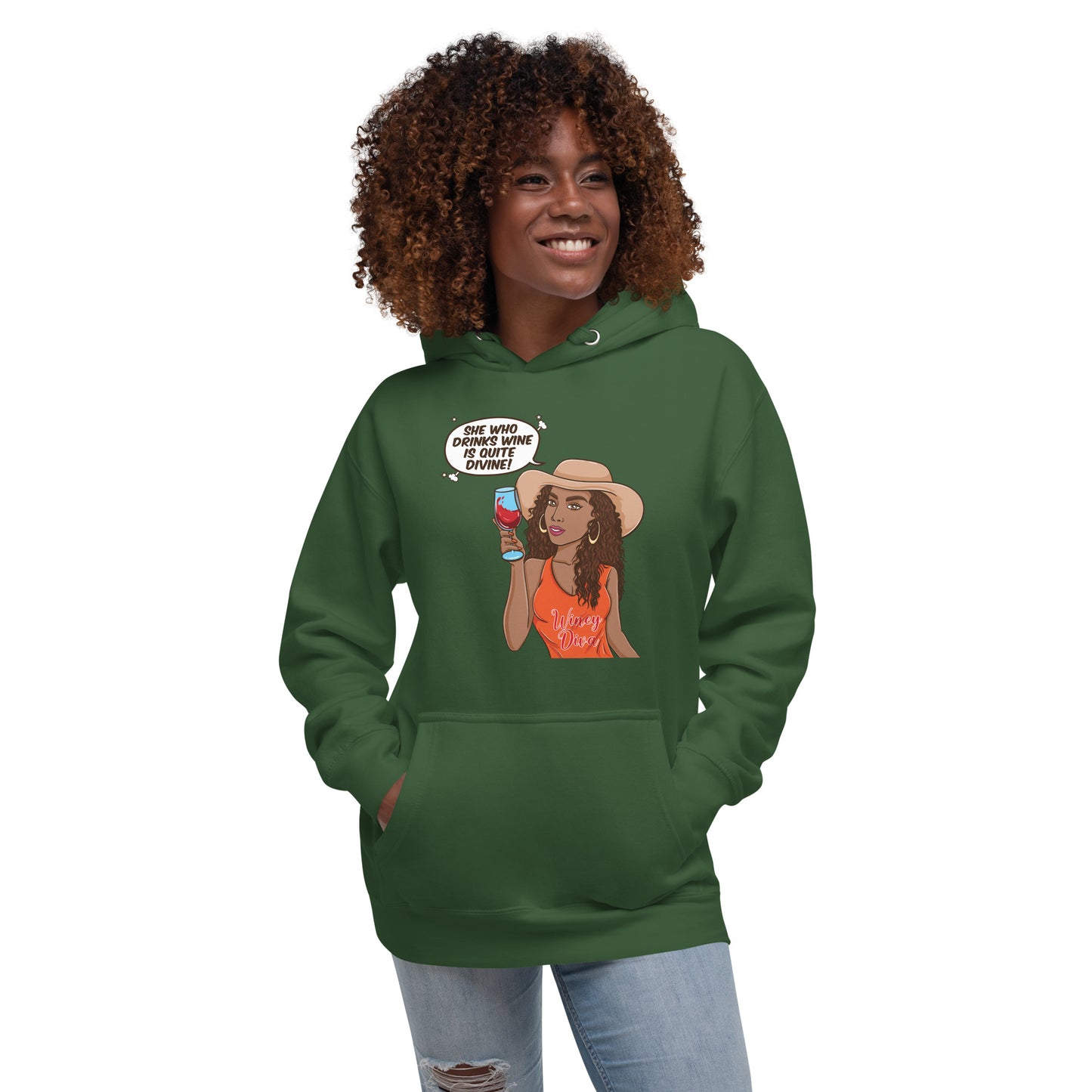 She Who Drinks Wine is Quite Divine AA Woman's Hoodie