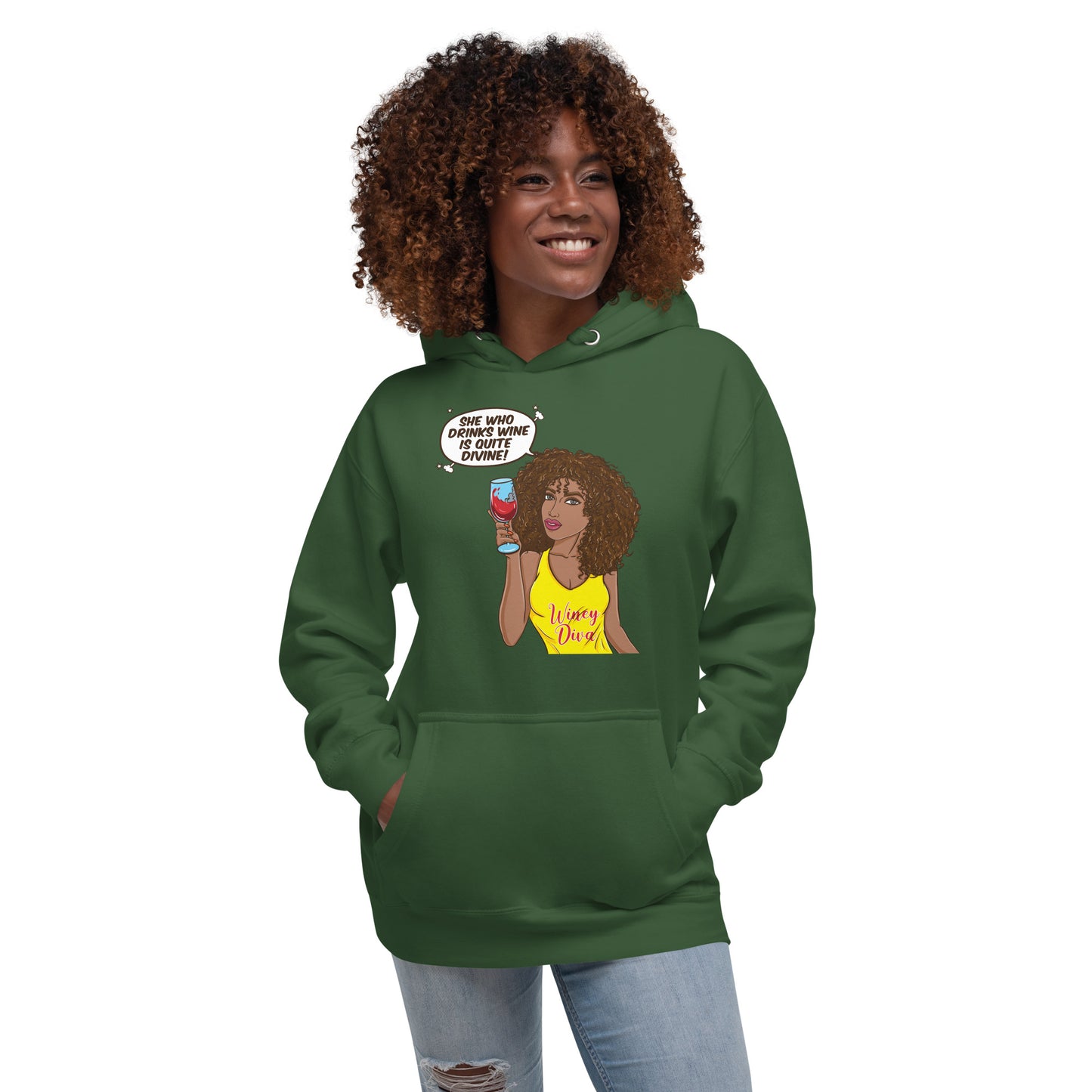 She Who Drinks Wine is Quite Divine AL Women's Hoodie