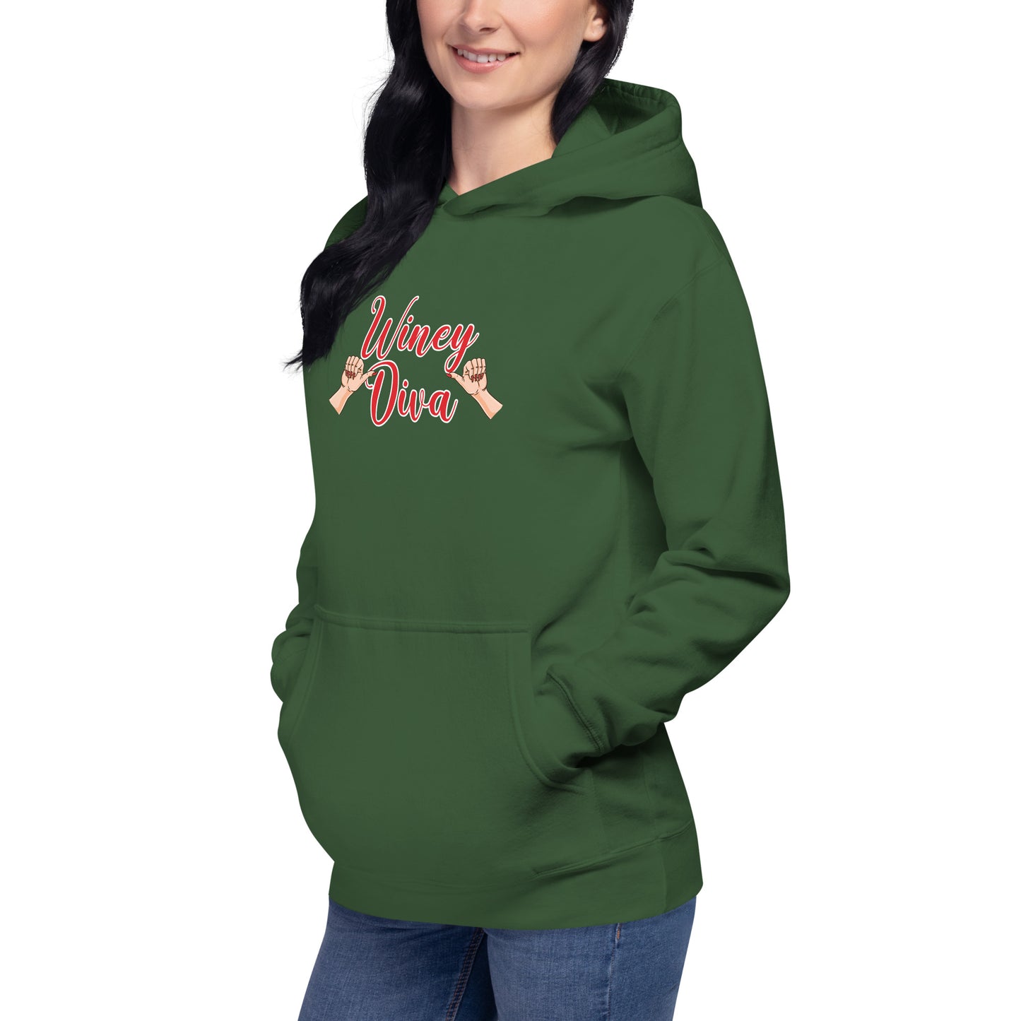 Winey Diva w/Hands W Hoodie