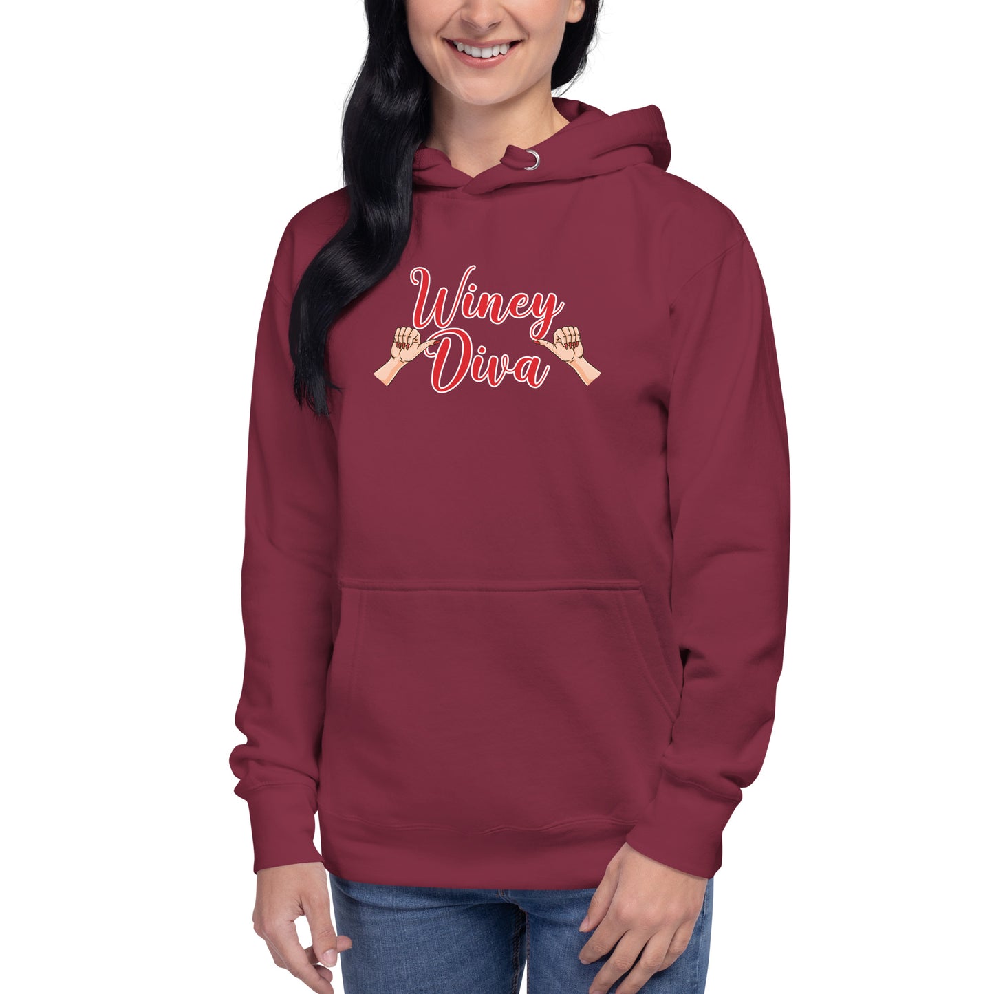 Winey Diva w/Hands W Hoodie