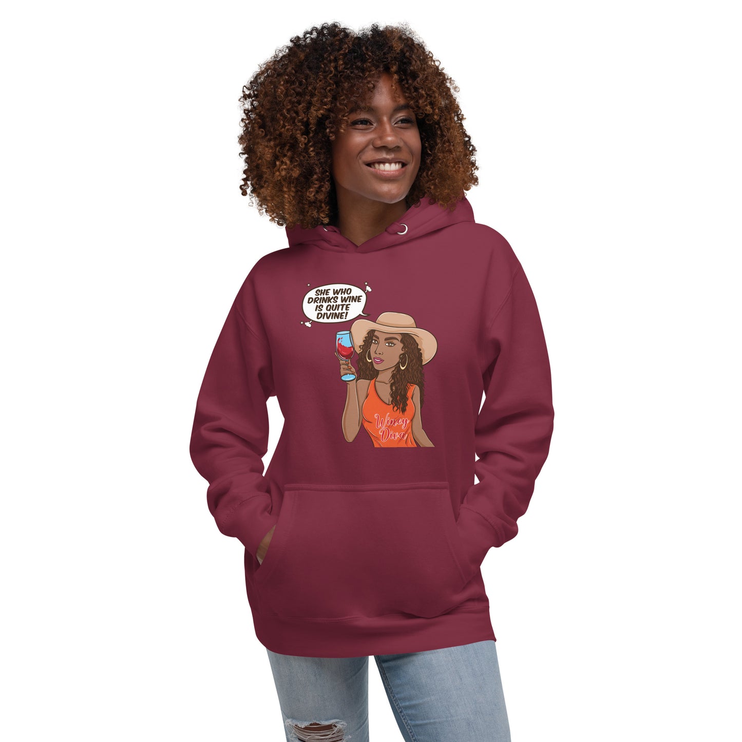 She Who Drinks Wine is Quite Divine AA Woman's Hoodie