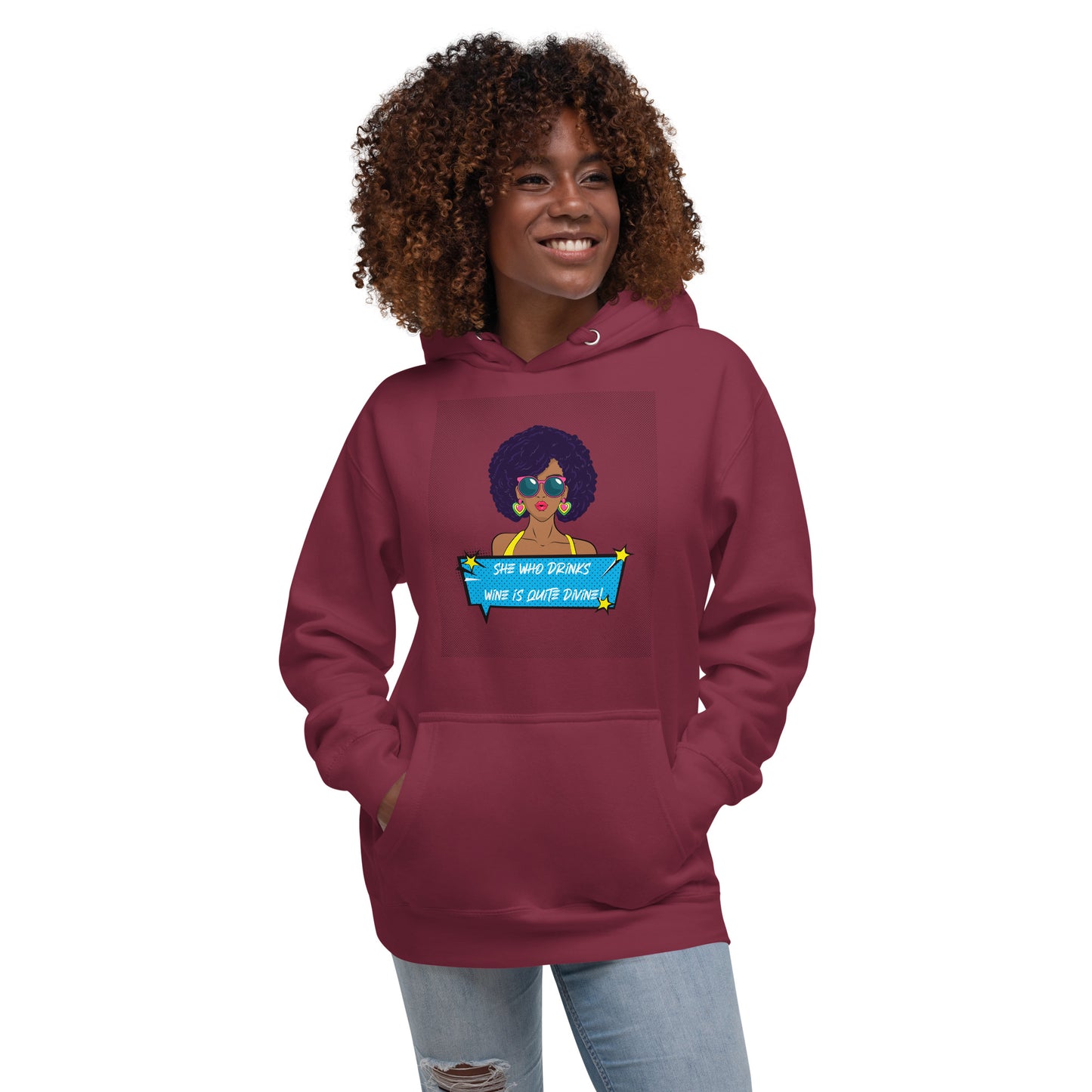She Who Drinks Wine is Quite Divine Pop Art AA Hoodie