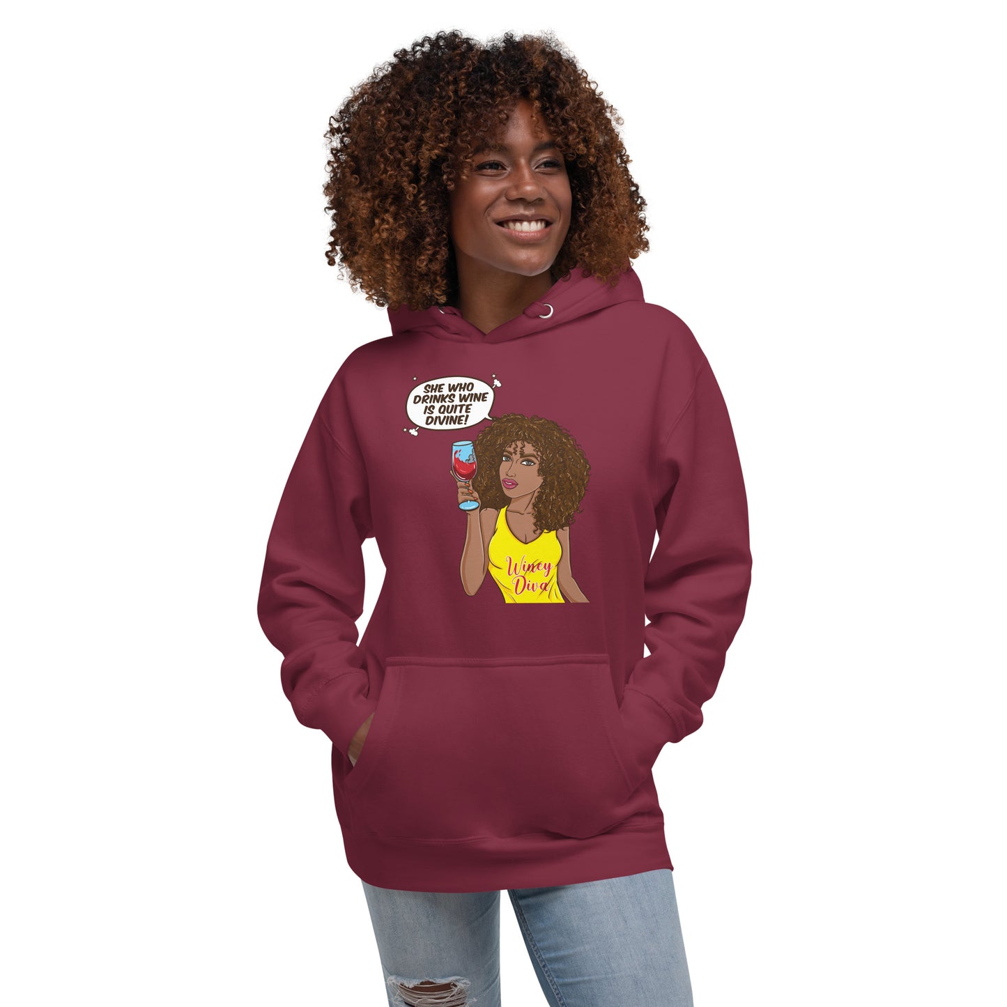 She Who Drinks Wine is Quite Divine AL Women's Hoodie