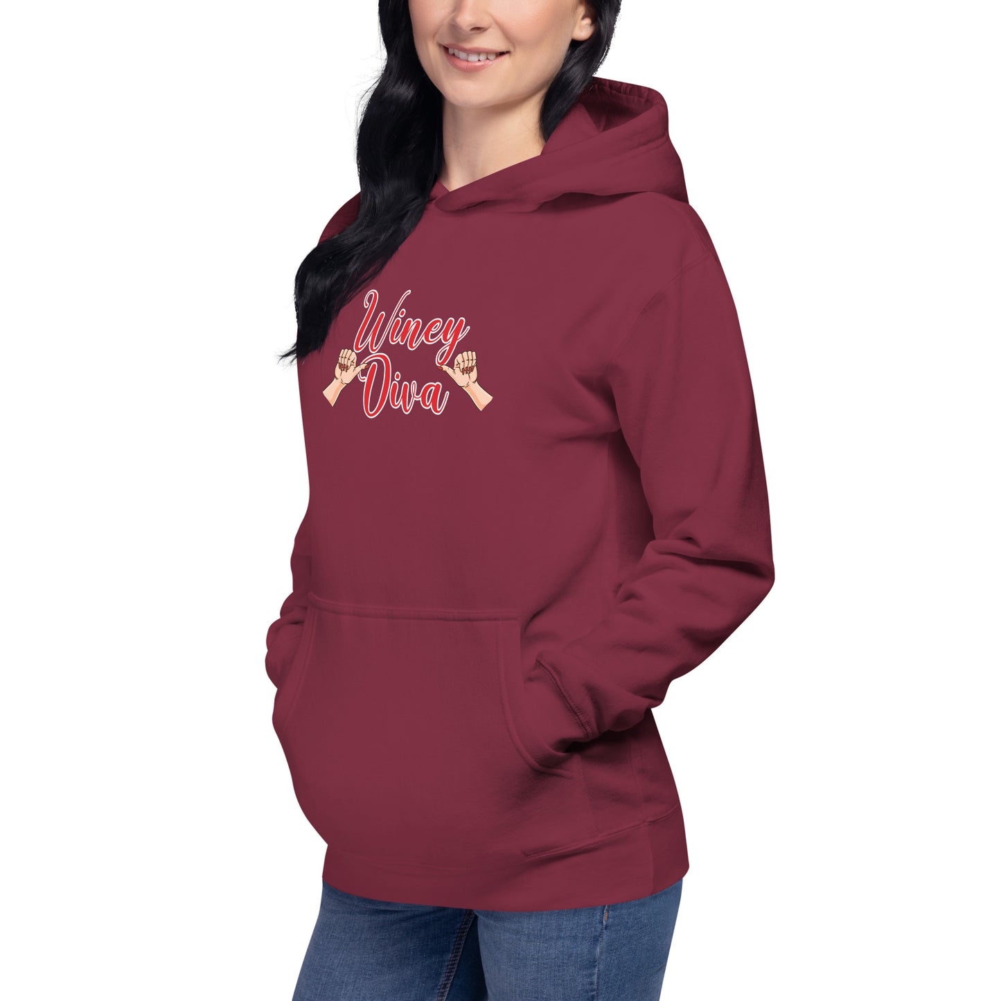 Winey Diva w/Hands W Hoodie