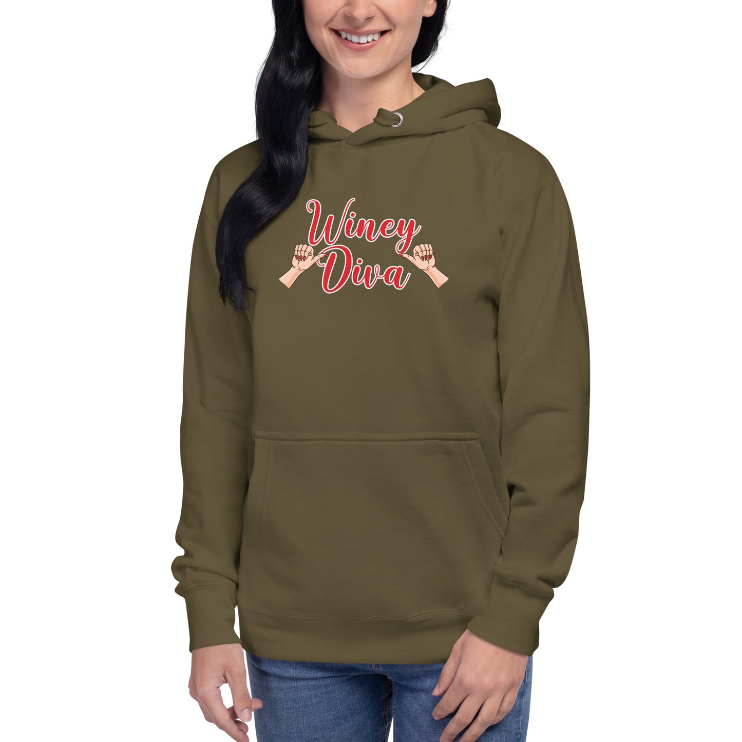 Winey Diva w/Hands W Hoodie