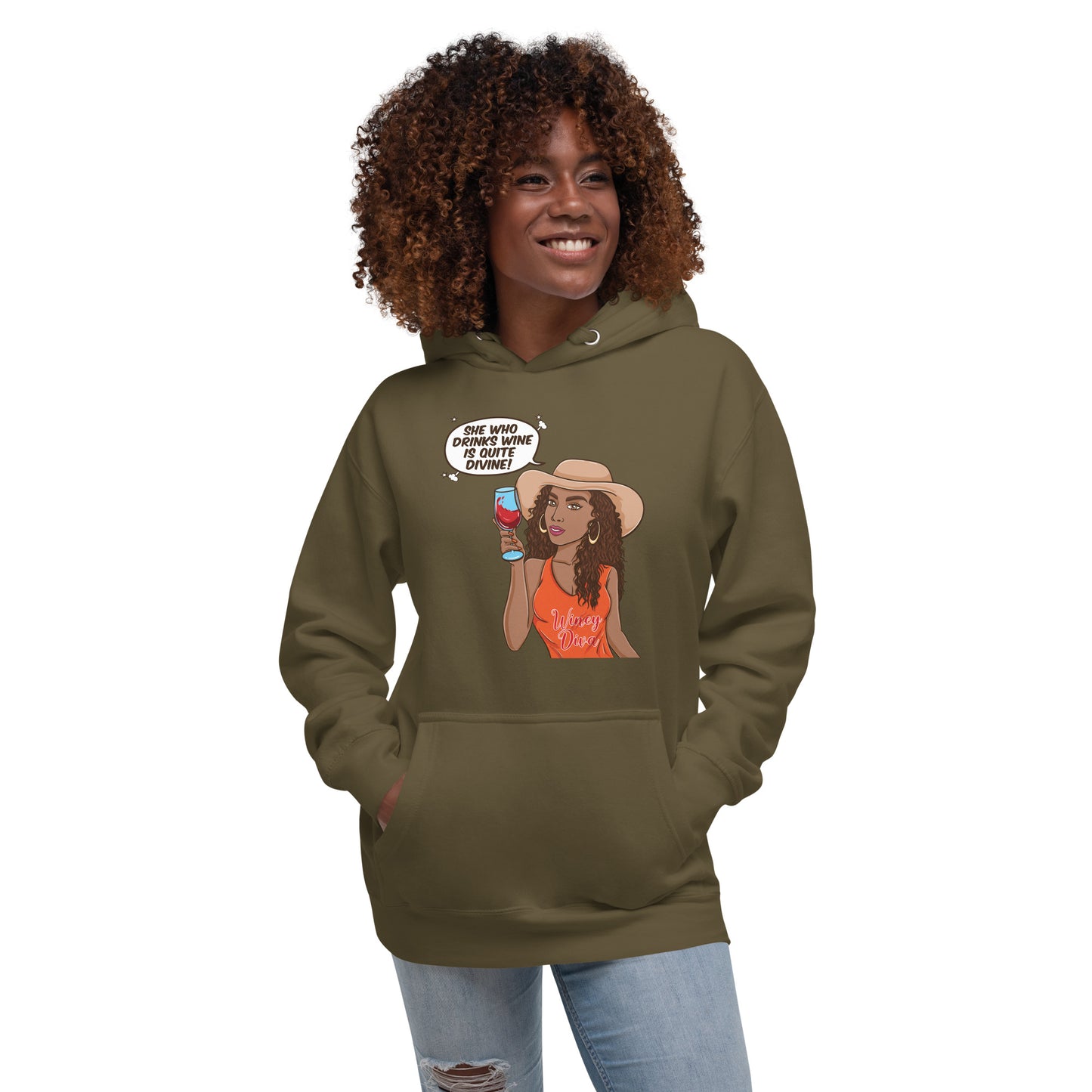 She Who Drinks Wine is Quite Divine AA Woman's Hoodie