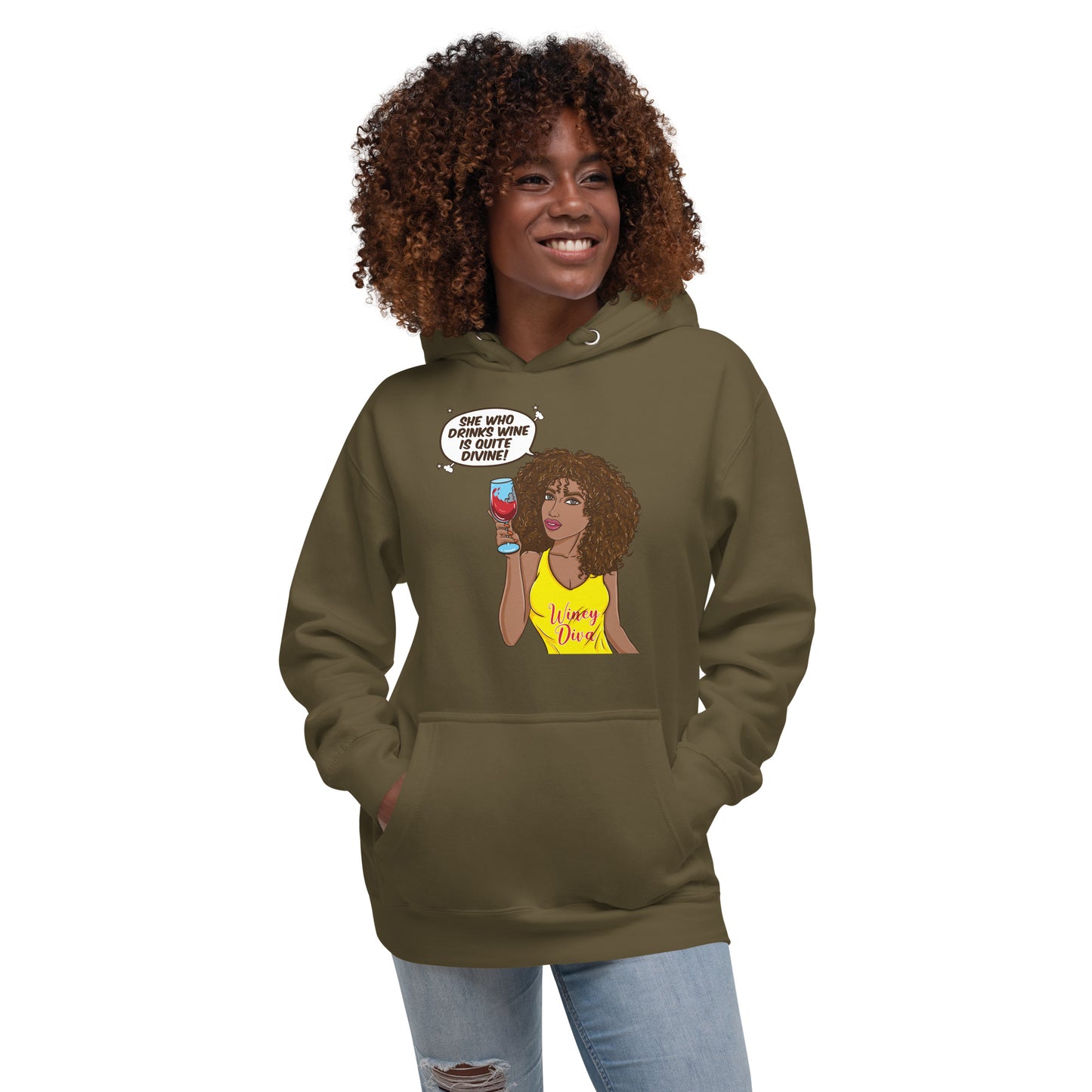 She Who Drinks Wine is Quite Divine AL Women's Hoodie