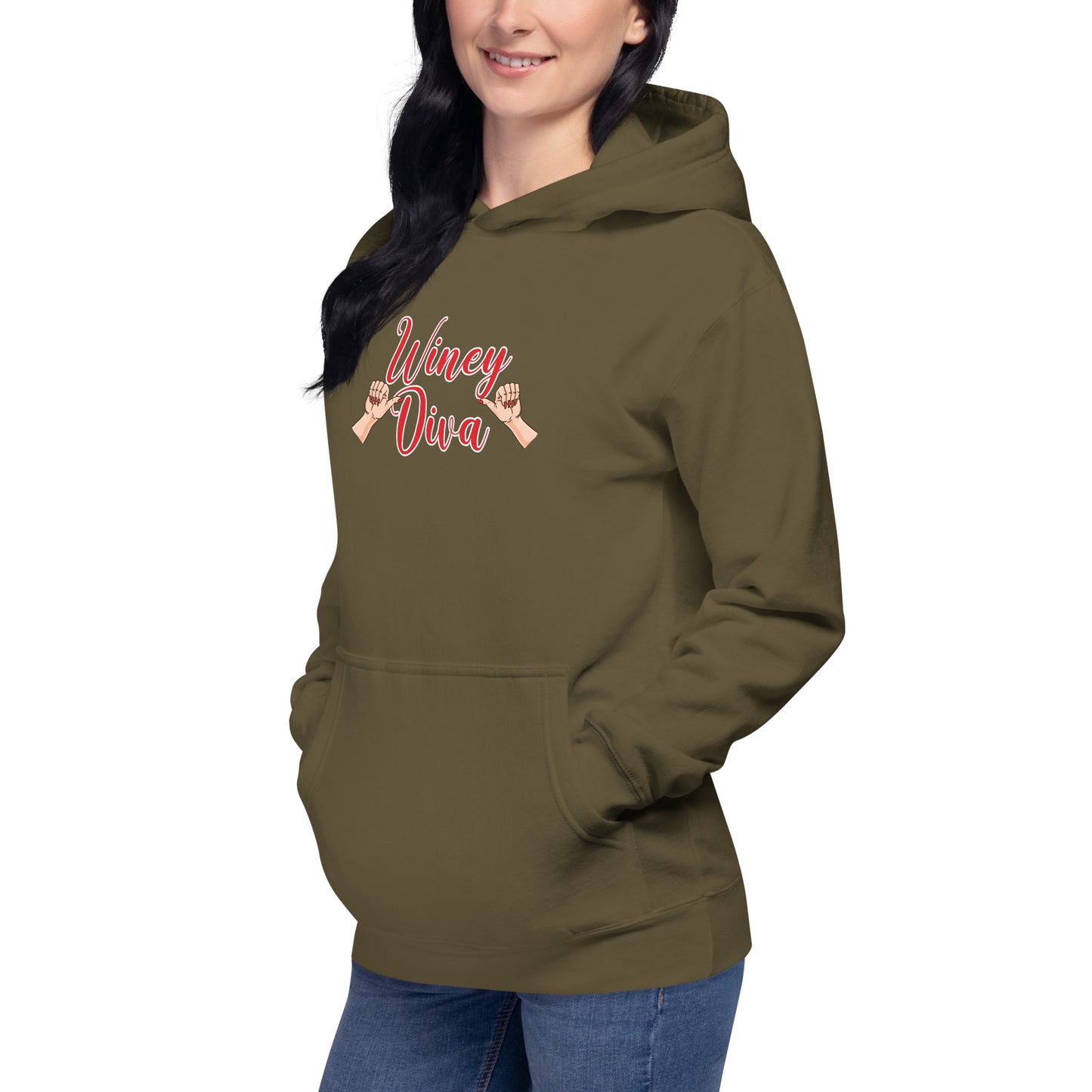 Winey Diva w/Hands W Hoodie