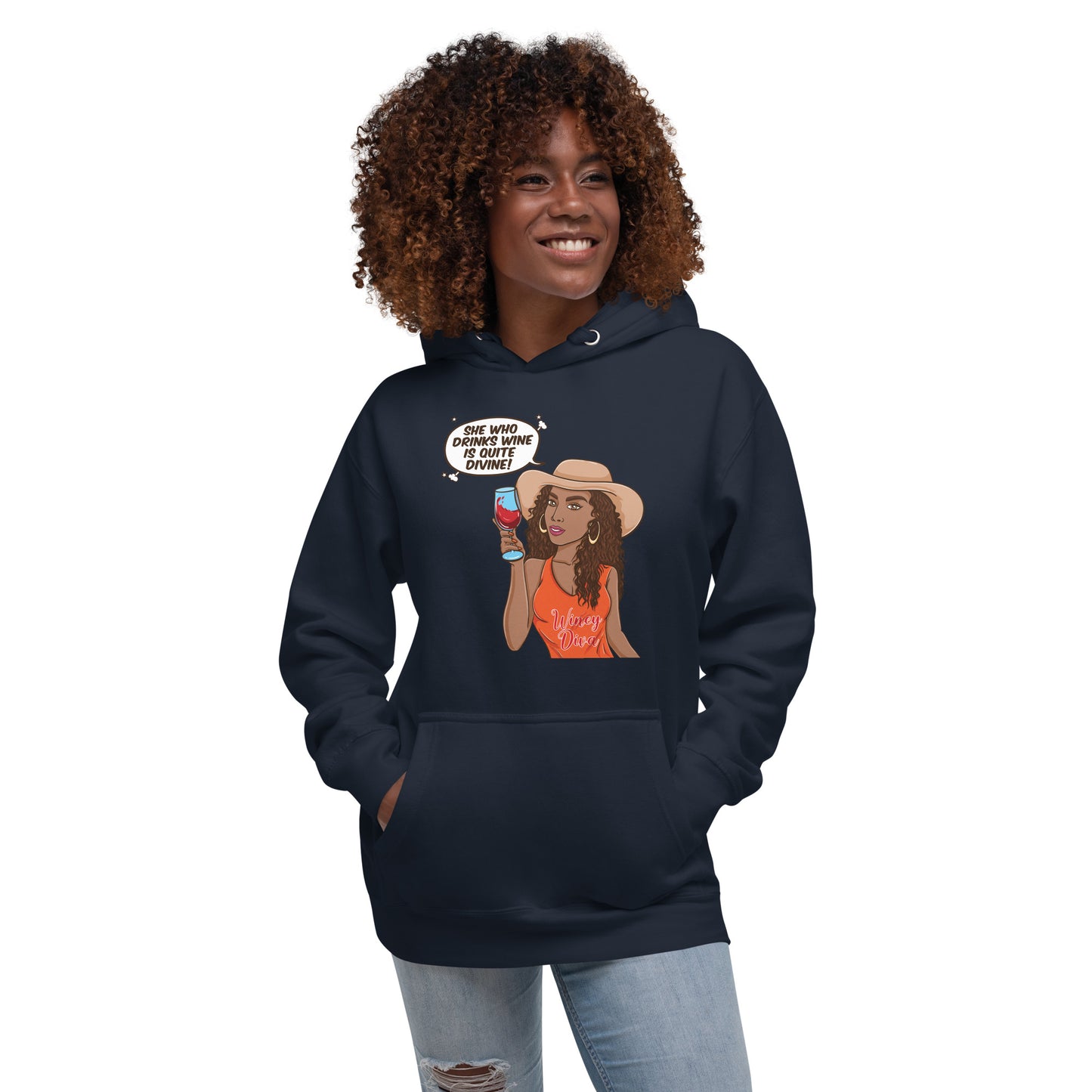 She Who Drinks Wine is Quite Divine AA Woman's Hoodie